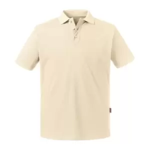 Russell Mens Pure Organic Polo (XL) (Natural)