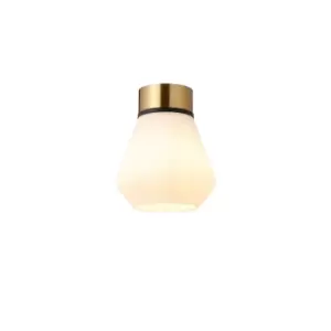 image of Freedom Ceiling Lamp E27, With Kite Opal Glass Brass, Opal