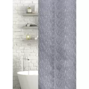 Image of Showerdrape Waterfall Jacquard Polyester Shower Curtain - Grey