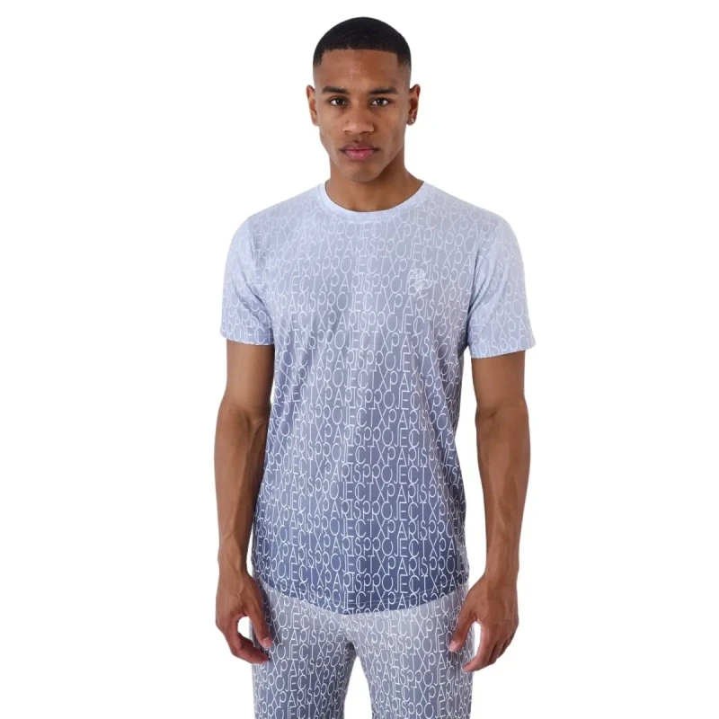 Image of Project X Paris Two-tone, all-over gradient-effect T-Shirt Project X Paris Gris Male XS