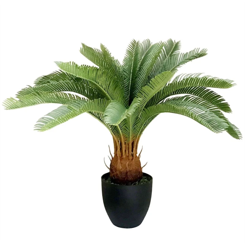 Image of Leaf Large Artificial Palm Tree 70cm Cycas Realistic Plant Leaf Design UK Premium Botanik Green
