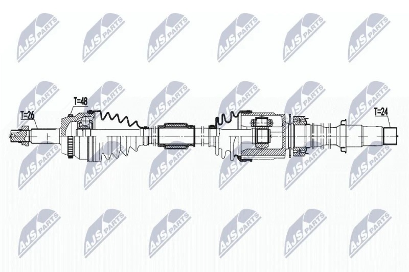 Image of NTY NPW-TY-173 Drive shaft Front Axle Right Drive Shaft (13)