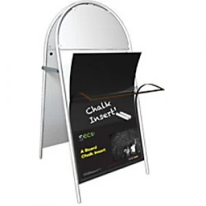 image of Stewart Superior Freestanding Chalk Insert Panels A1 841 x 1 x 594mm Black