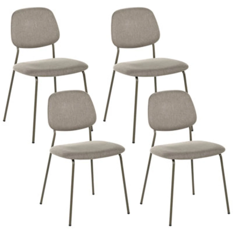 Image of Beliani Set Of 4 Dining Chairs Riley Fabric Taupe