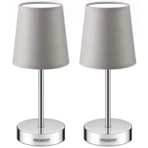 image of Bedside Lamp Lumiere 2Pcs Set Taupe 32x13x13cm