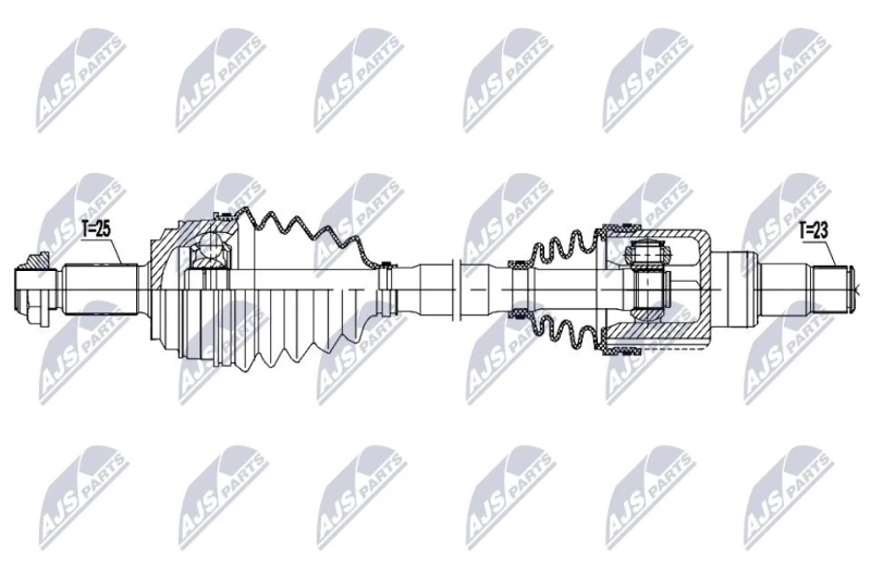 Image of NTY NPW-FR-227 Drive shaft Automatic Transmission, Front Axle Right Drive Shaft (13)