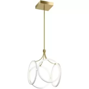 image of Elstead Quintessentiale - Quintiesse Kichler Ciri Integrated LED Pendant Ceiling Light White with Champagne Gold, 3000K