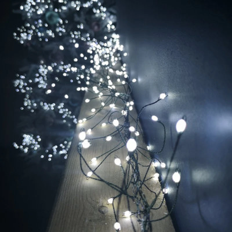Image of 5.4m White LEDs Green Garland Wire Light Christmas Decoration with Timer