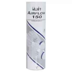 image of Uwin Airflow 150 Badminton Shuttlecocks - Tube of 6 - White Medium