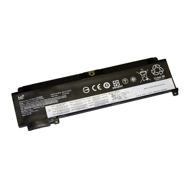 Image of BTI BTI 01AV406 compatible 27Wh 3-cell battery for Lenovo Thinkpad T460s T470s FRONT BATTERY 01AV406-BTI
