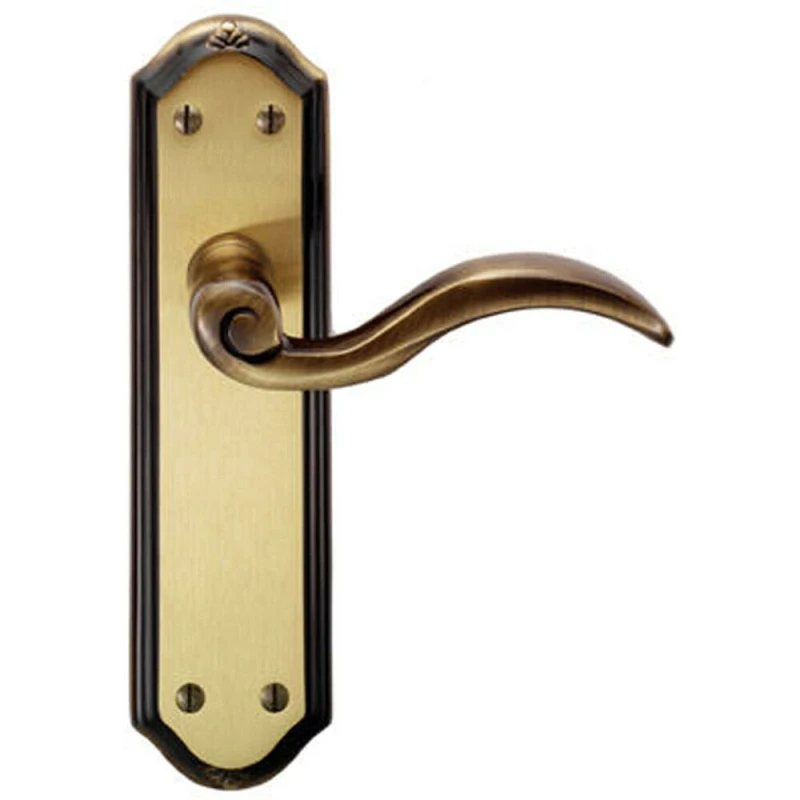 Image of Loops PAIR Spiral Sculpted Handle on Latch Backplate 180 x 48mm Florentine Bronze Multi