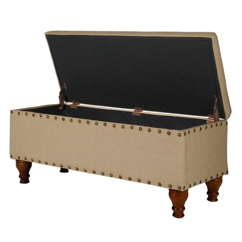 Image of Luxury Living Chelsea Storage Ottoman Bench Tan