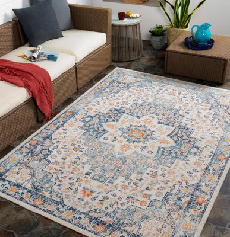 Image of Livabliss In- & Outdoor Oriental Boho Selma Area Rug in Navy Size: 160cm x 215cm Navy Unisex 160cm x 215 cm
