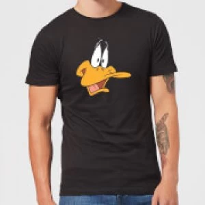 Image of Looney Tunes Daffy Duck Face Mens T-Shirt - Black - M