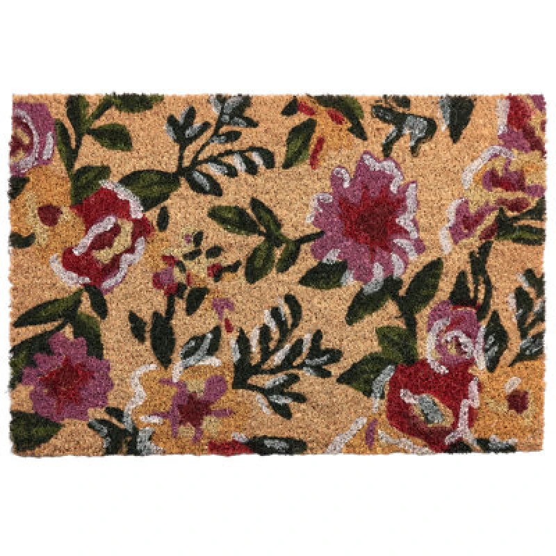 Image of Beliani Doormat Kita Multicolour 40 X 60 Cm Flower Coir
