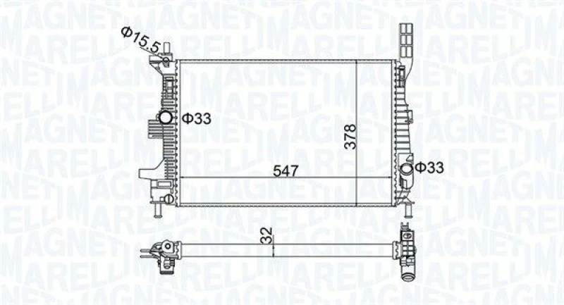 Image of MAGNETI MARELLI Engine radiator MAGNETI MARELLI 350213173800