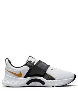 Image of Nike Renew Retaliation 4 - White/Gold/Black, White/Gold/Black, Size 7, Men