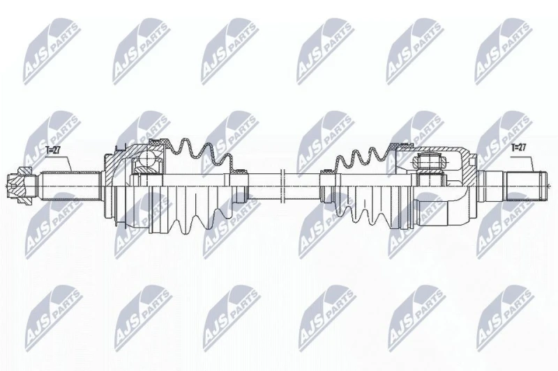 Image of NTY NPW-HY-619 Drive shaft 6-Speed Automatic Transmission, Front Axle Left Drive Shaft (13)