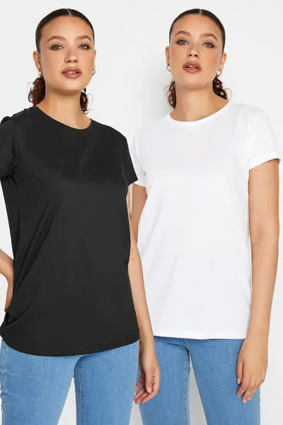 Long Tall Sally Tall 2 Pack T-Shirts Black