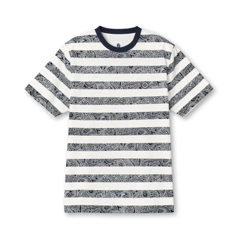 Image of Pretty Green Mens Eclipse Stripe Regular Fit T-Shirt Navy male Small