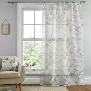 Image of Tiverton Green Slot Top Voile Panel Green/White