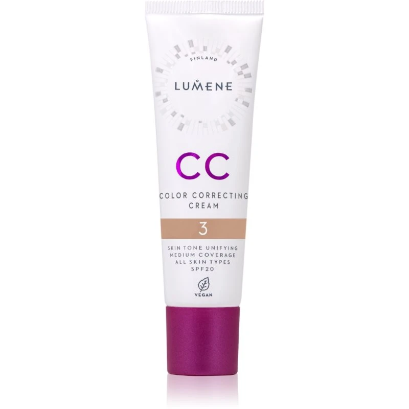 Image of Lumene CC Color Correcting Cream CC cream for even skin tone SPF 20 shade 3 (Warm) 30ml