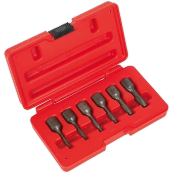 Image of Sealey 6 Piece 3/8" Drive Screw Extractor Socket Set 3/8"
