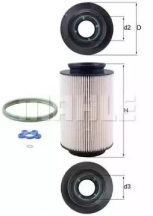 image of Fuel Filter KX178D 78503872 by MAHLE Original