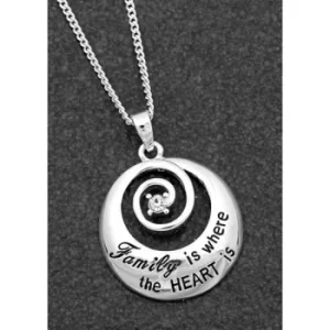 image of Sentiment Swirl Silver Plated Necklace Family