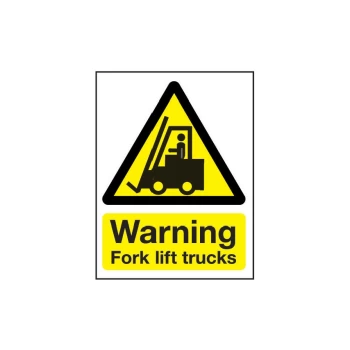 Image of Fork Lift Trucks Rigid PVC Warning Sign - 297 X 420MM