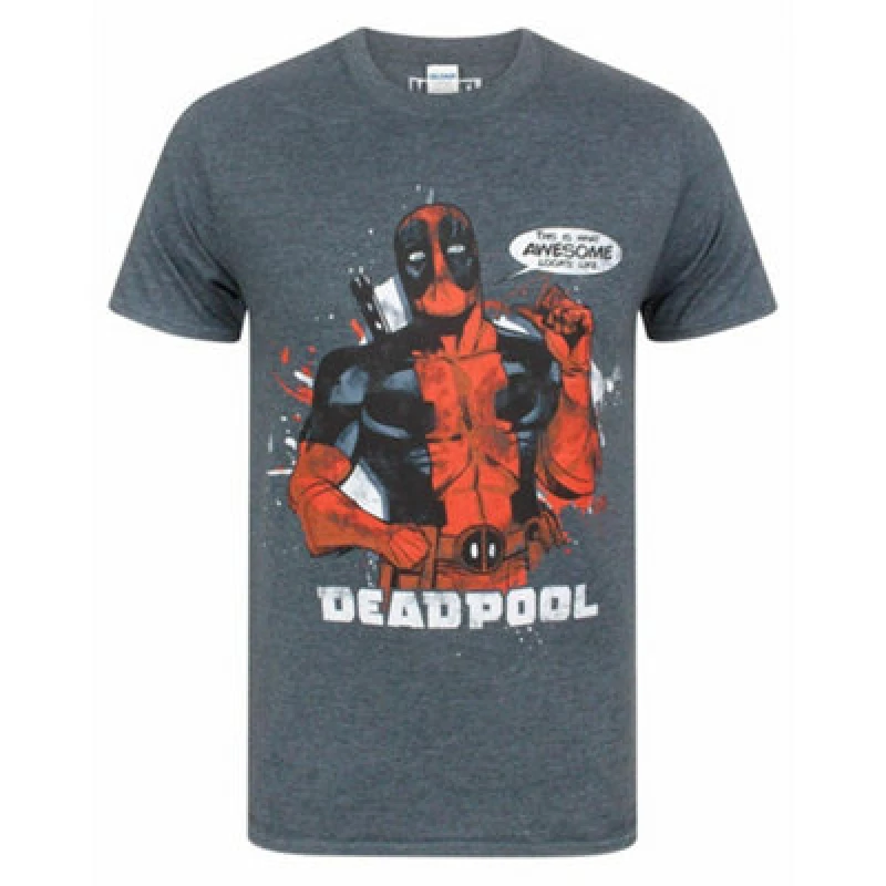 Image of Marvel Marvel Men Short Sleeved T-Shirt in Grey Size: Small Grey S Male 5056210102824
