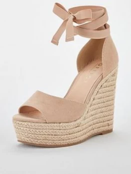 Image of OFFICE Winnie Wedge Sandal - Nude, Size 7, Women