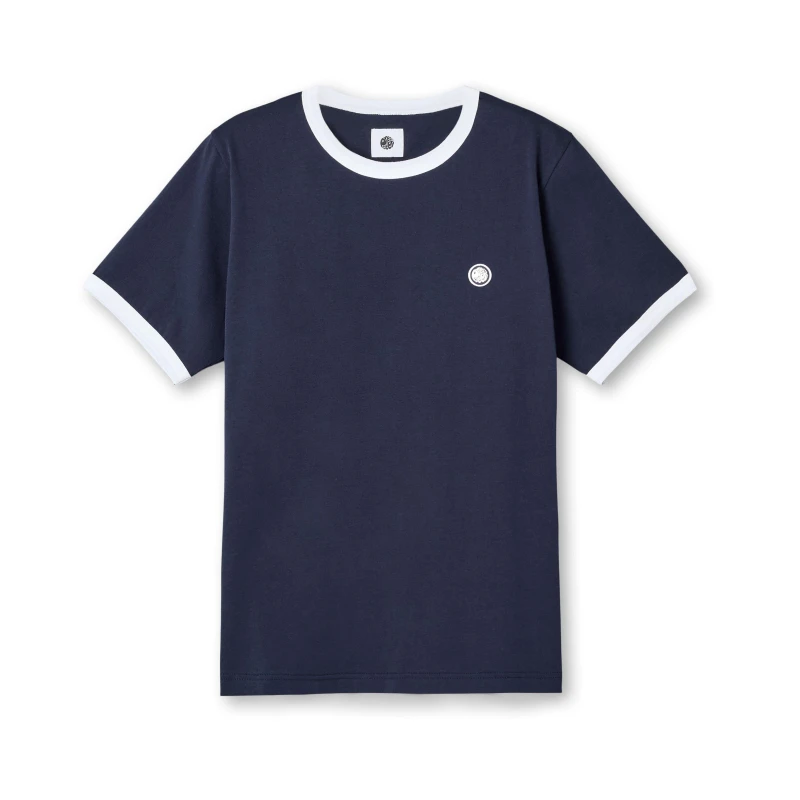 Image of Pretty Green Mens Eclipse Ringer Regular Fit T-Shirt Navy male Small