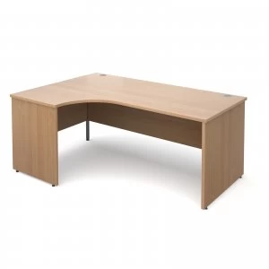 Image of Maestro 25 PL Left Hand Ergonomic Desk 1800mm - Beech Panel Leg Design