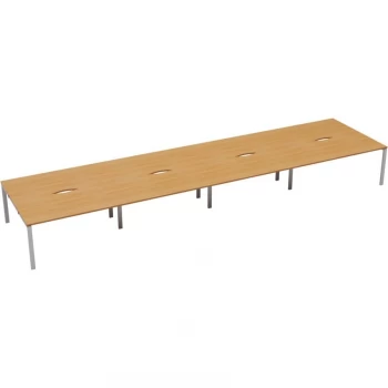 Image of 10 Person Double Bench Desk 1200X800MM Each - White/Beech