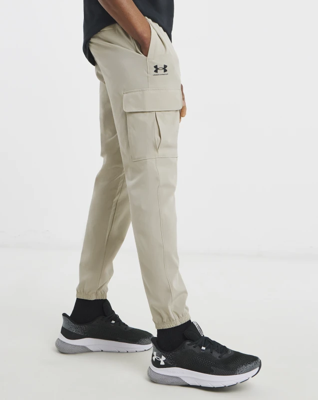 Image of Under Armour Under Armour Vibe Woven Cargo Pants Pale Khaki - Under Armour - Size: S28/29 Pale Khaki Male S28/29 AR89101