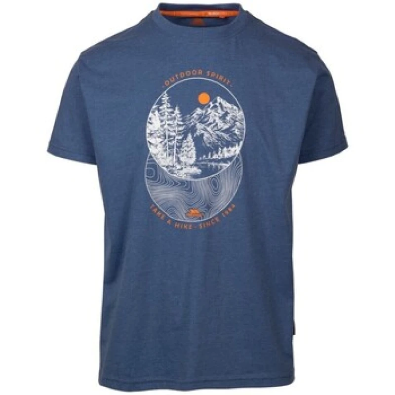 Image of Trespass Trespass Men Flagel Casual T-Shirt in Dark Indigo Size: Small Dark Indigo S Male 5063470736300