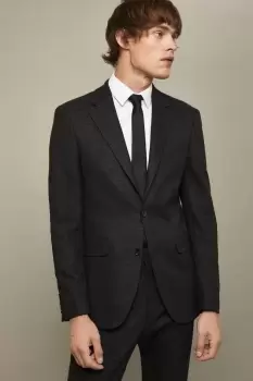 Image of Mens Slim Fit Black Textured Suit Jacket