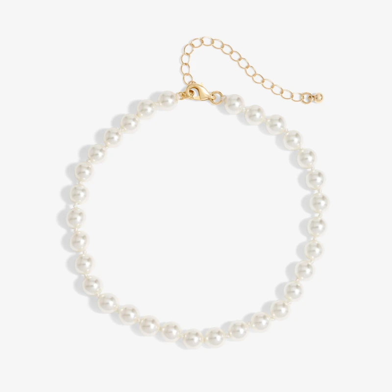 Image of Jon Richard Jon Richard 8mm Pearl Choker Necklace White