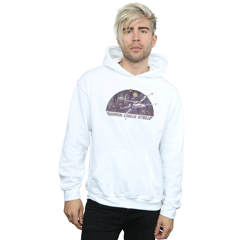 Image of Star Wars Star Wars Men Italian Title X-Wing Hoodie in White Size: Small White S Male 5059276811686