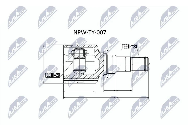 Image of NTY CV joint kit NTY NPW-TY-007