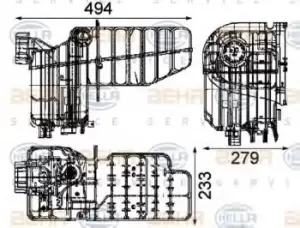 Image of x1 Behr Radiator 8MA376705-461 70582345 Genuine replacement part for Car
