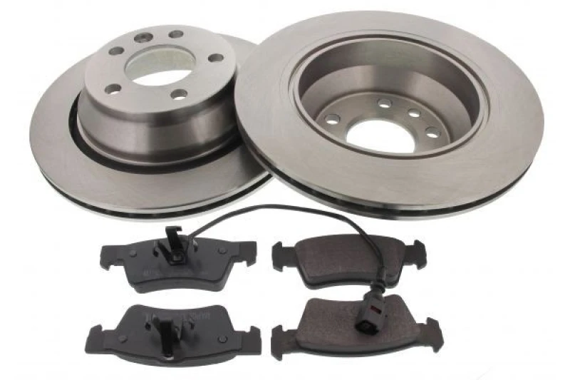 Image of MAPCO 47778 Brake disc and pads set Rear Axle, Brake Disc Type: Vented, incl. wear warning contact, with anti-squeak plate Brake Set,disc brakes (340