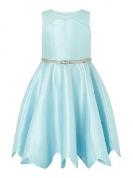 Monsoon Girls Shelley Scalloped Hem Dress - Pale Blue Size 9 Years, Women