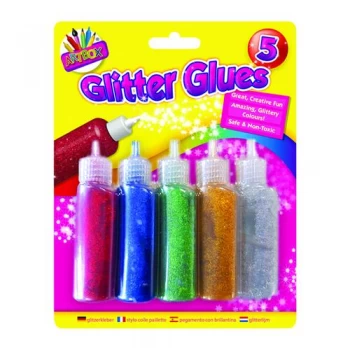 image of Artbox 5 Pack Glitter Glues Pack of 12 5031