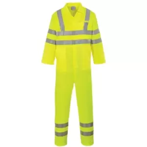 image of Portwest E042YERXXXL - sz 3XL Hi-Vis Poly-cotton Coverall - Yellow - Yellow