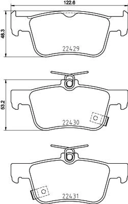 Image of HELLA Brake pad set HELLA 8DB 355 025-251