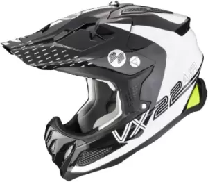 image of Scorpion VX-22 Air Ares Motocross Helmet, black-white, Size L, black-white, Size L