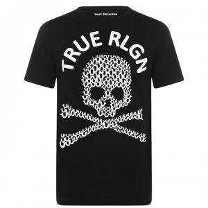 Image of True Religion Textured Skull T Shirt - Black 4005