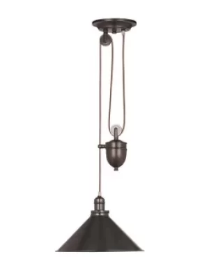 Image of Provence 1 Light Dome Ceiling Pendant Old Bronze, E27